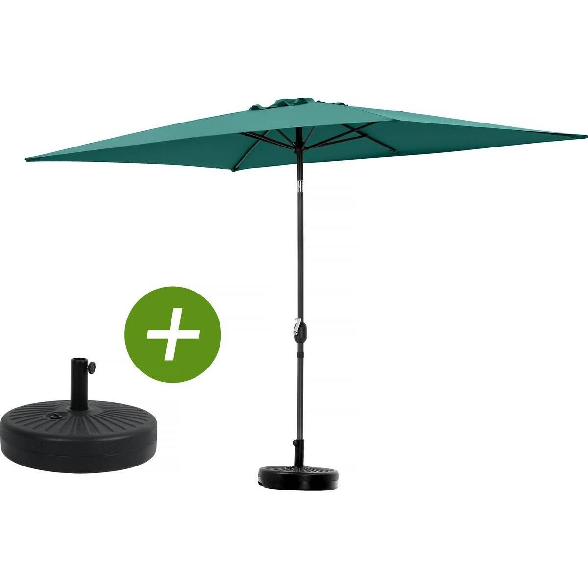 Habitat et Jardin Parasol jardin  Sol 2  - Rectangle - 2 x 3 m - Vert + Dalles à lester incluses
