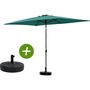 Voir la diapositive 1 : Habitat et Jardin Parasol jardin  Sol 2  - Rectangle - 2 x 3 m - Vert + Dalles à lester incluses