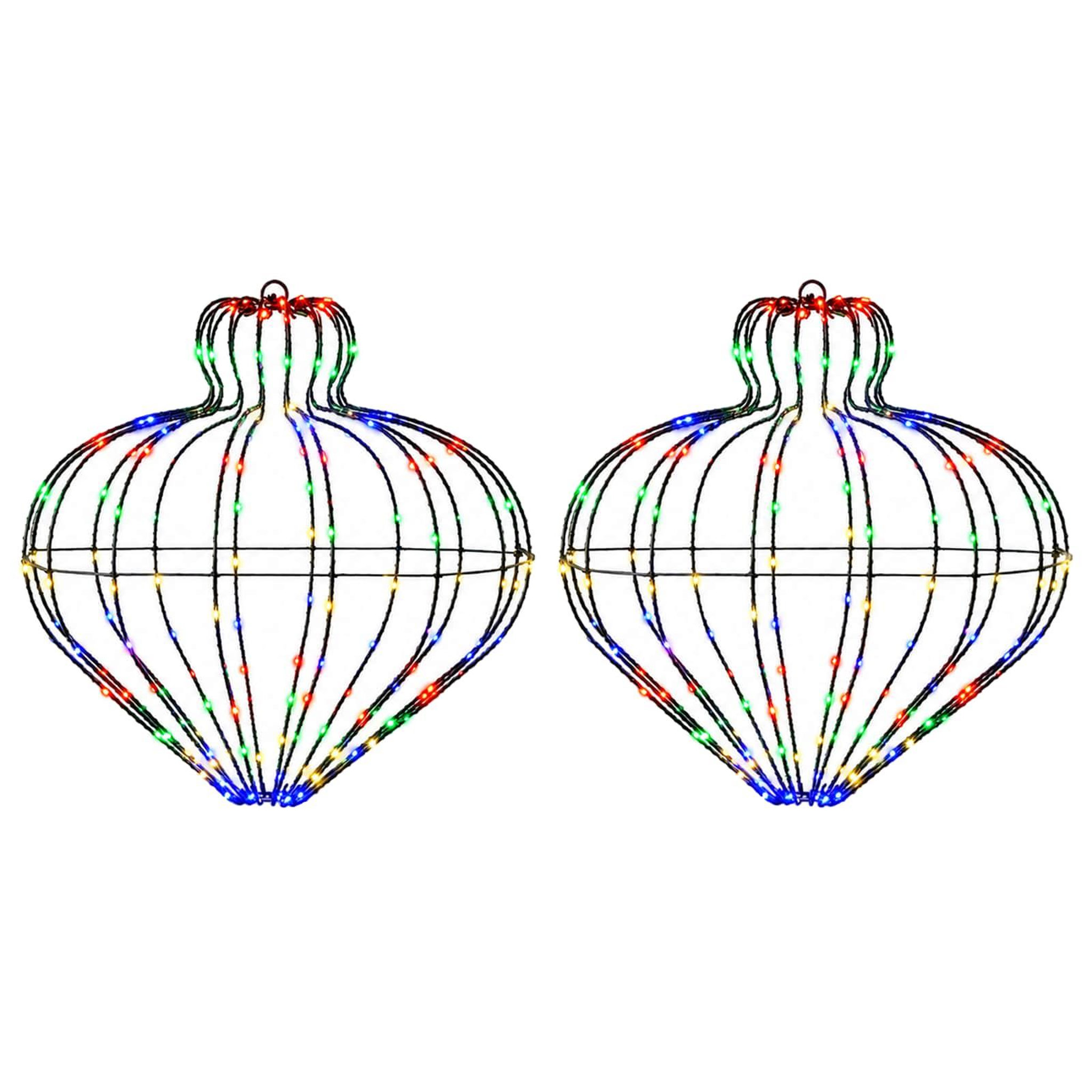 VIDAXL Lumiere de finial de Noël 2 pc 384 LED Multicolore Ø 45 x 40 cm