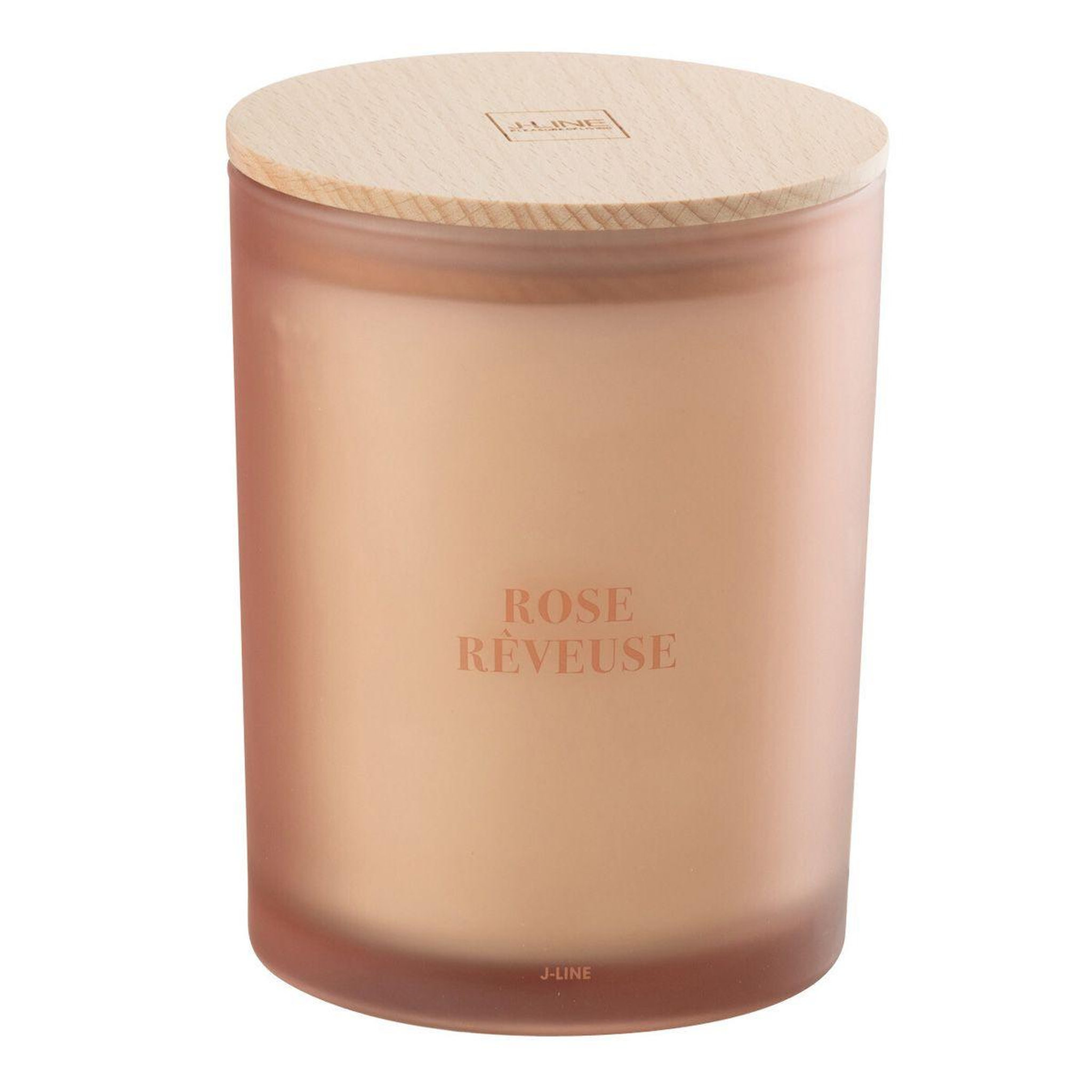 J-LINE Bougie parfumée  accords essentiels  14cm rose rêveuse