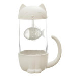 Paris Prix Mug Infuseur à Thé  Poisson Chat  30cl Blanc