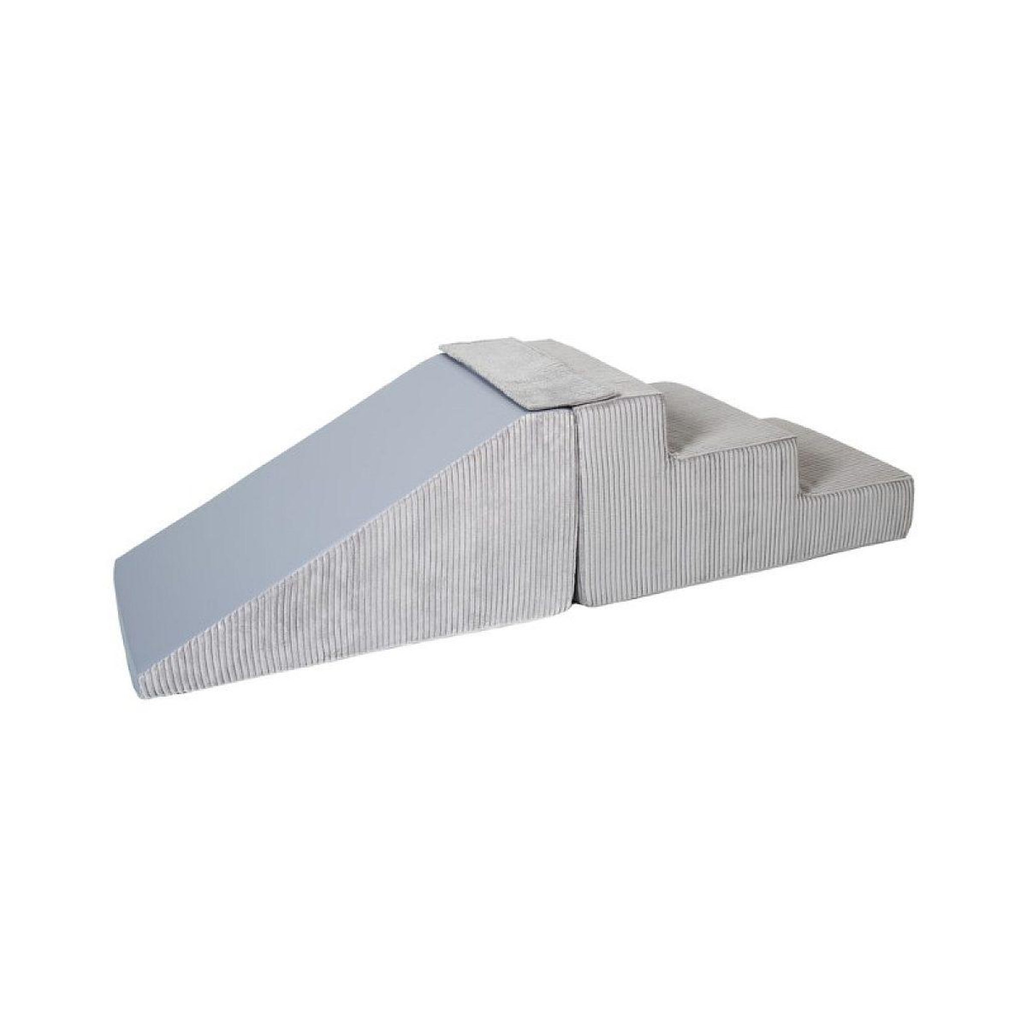 VELINDA Lot de 2 grands blocs en mousse gris velours côtelé