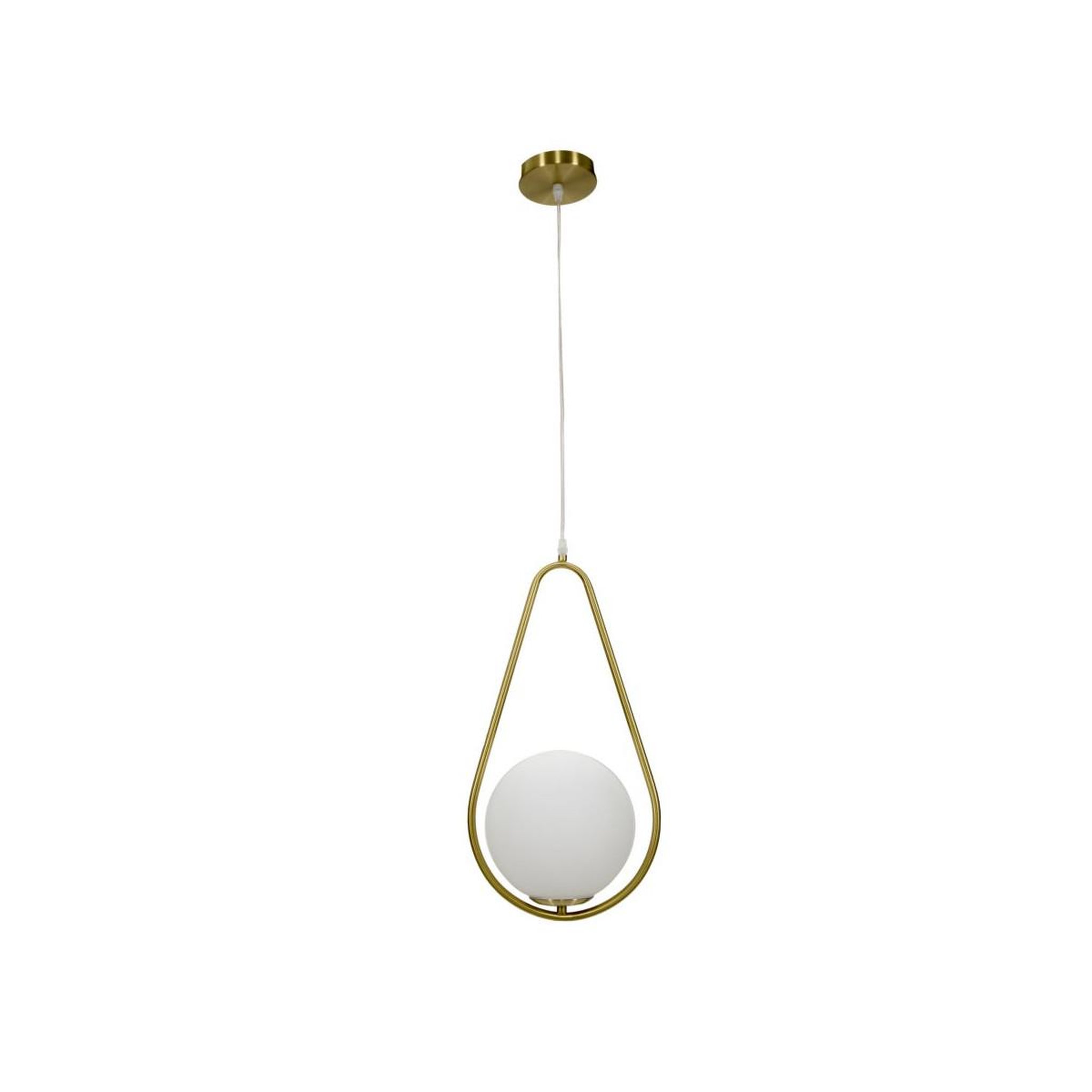 Voir la diapositive 4 : Paris Prix Lampe suspension sphère  glamy drop  46cm blanc & or