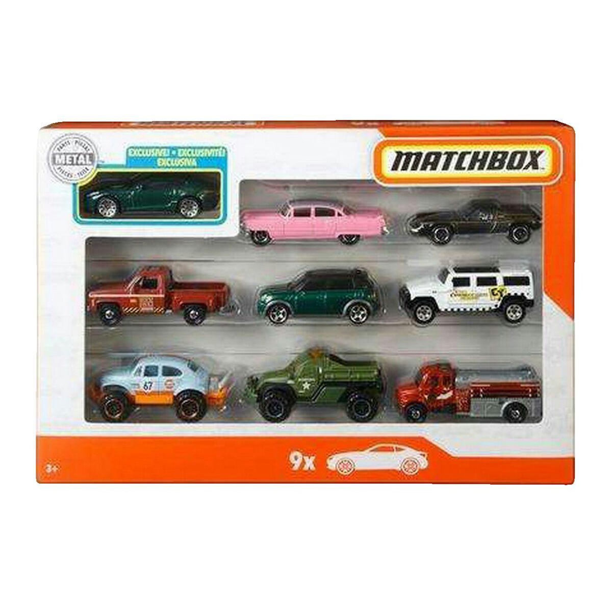 MATTEL Coffret de petites voitures Mattel Matchbox 9 véhicules miniatures