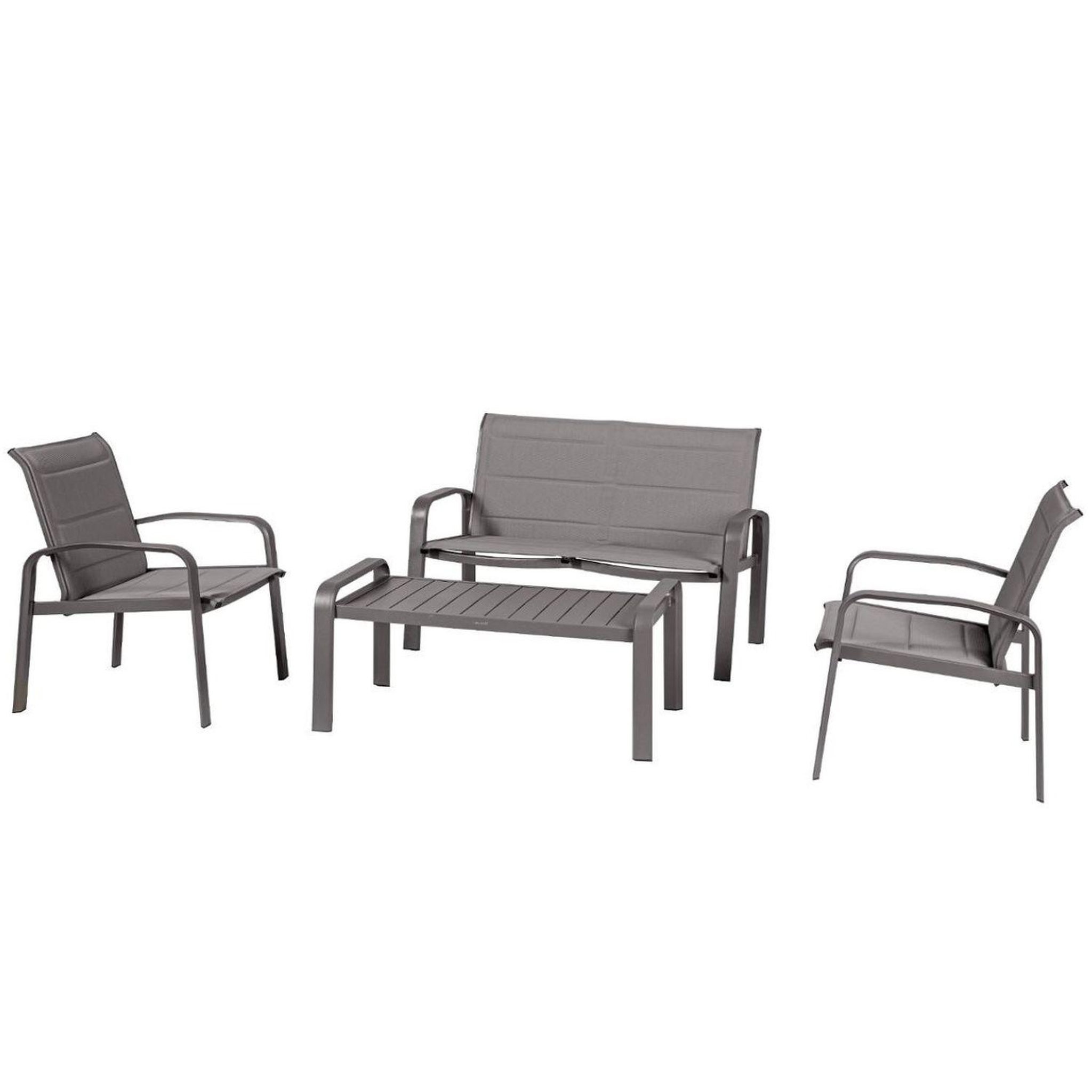 Voir la diapositive 1 : HESPERIDE Salon de jardin Elyn en aluminium et texaline