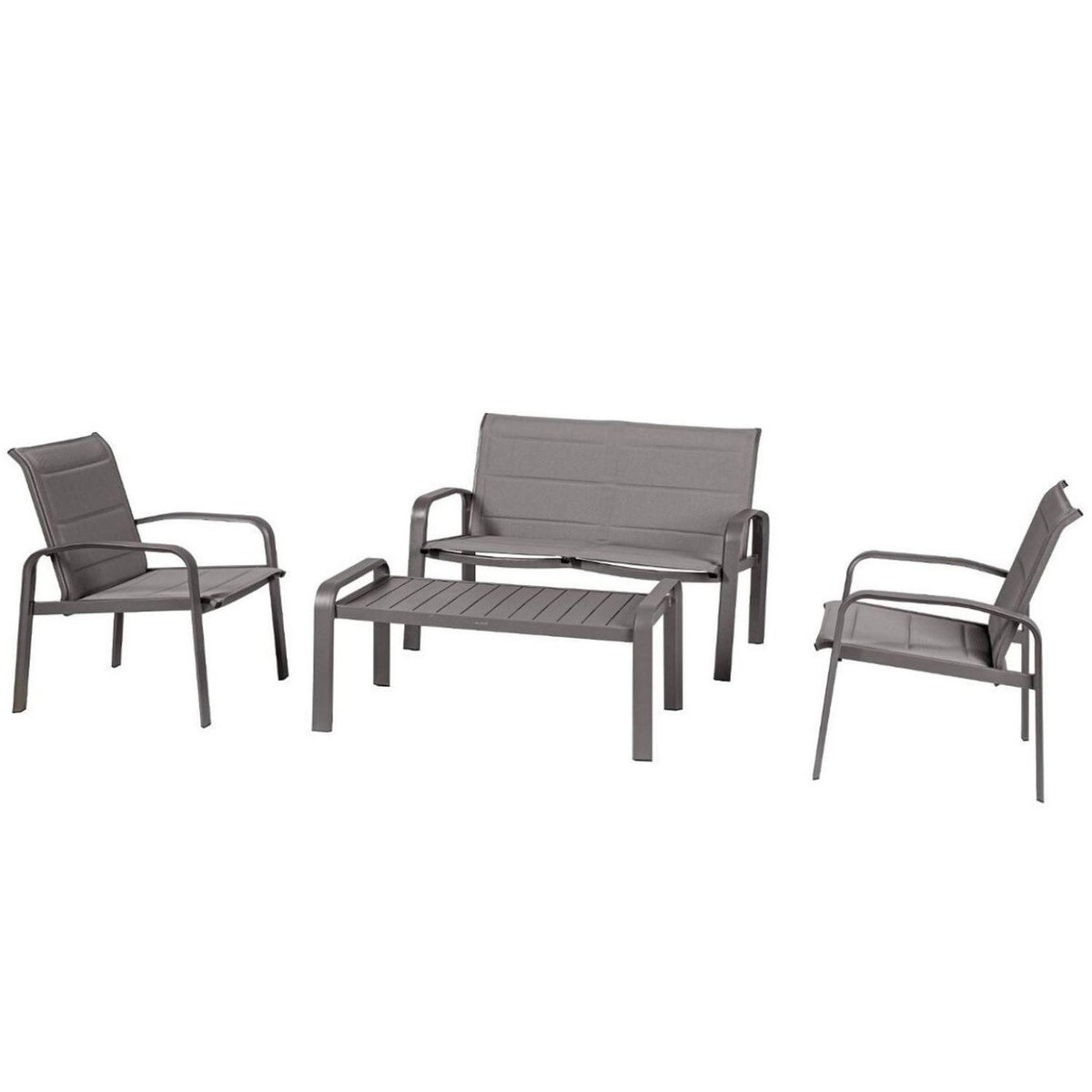 HESPERIDE Salon de jardin Elyn en aluminium et texaline