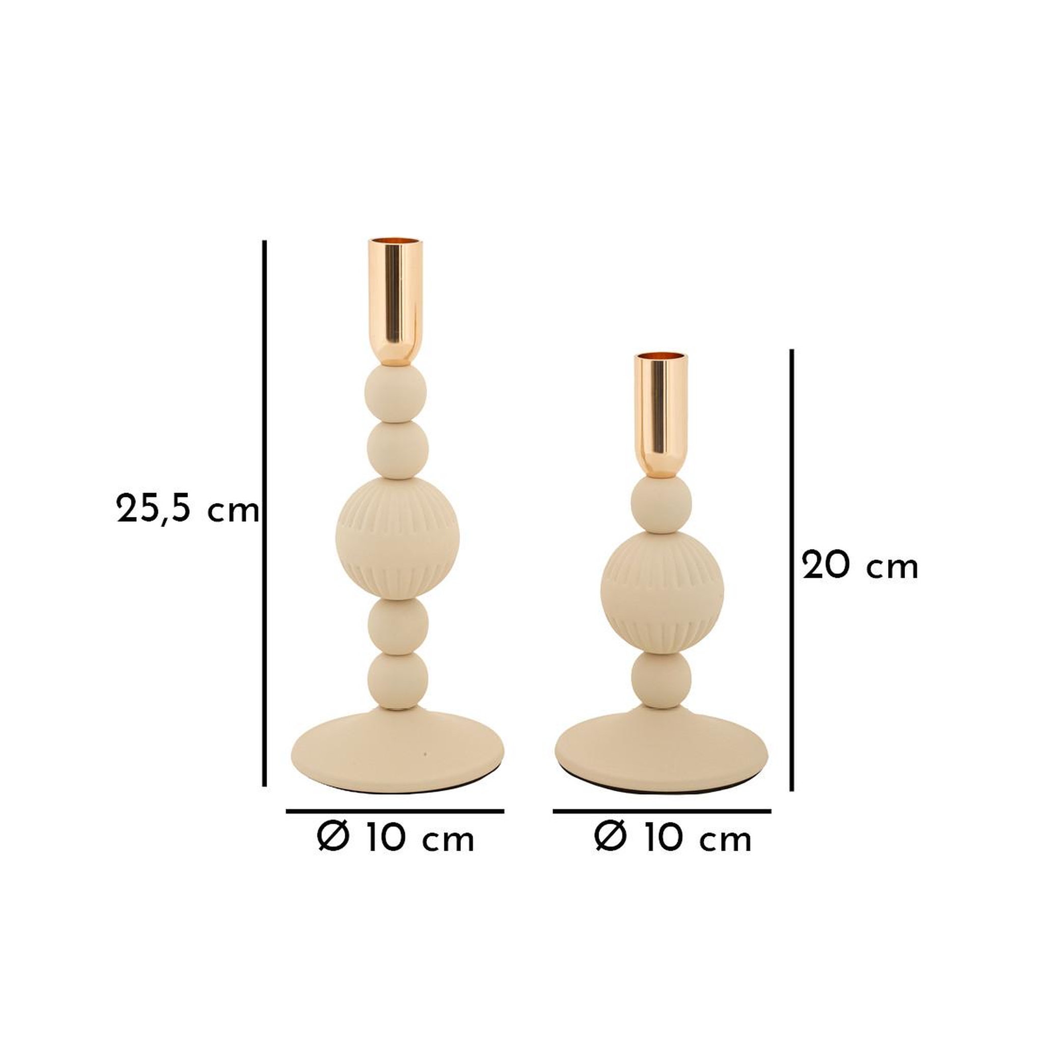 Voir la diapositive 5 : Paris Prix Lot de 2 chandeliers  aster  25cm crème & or