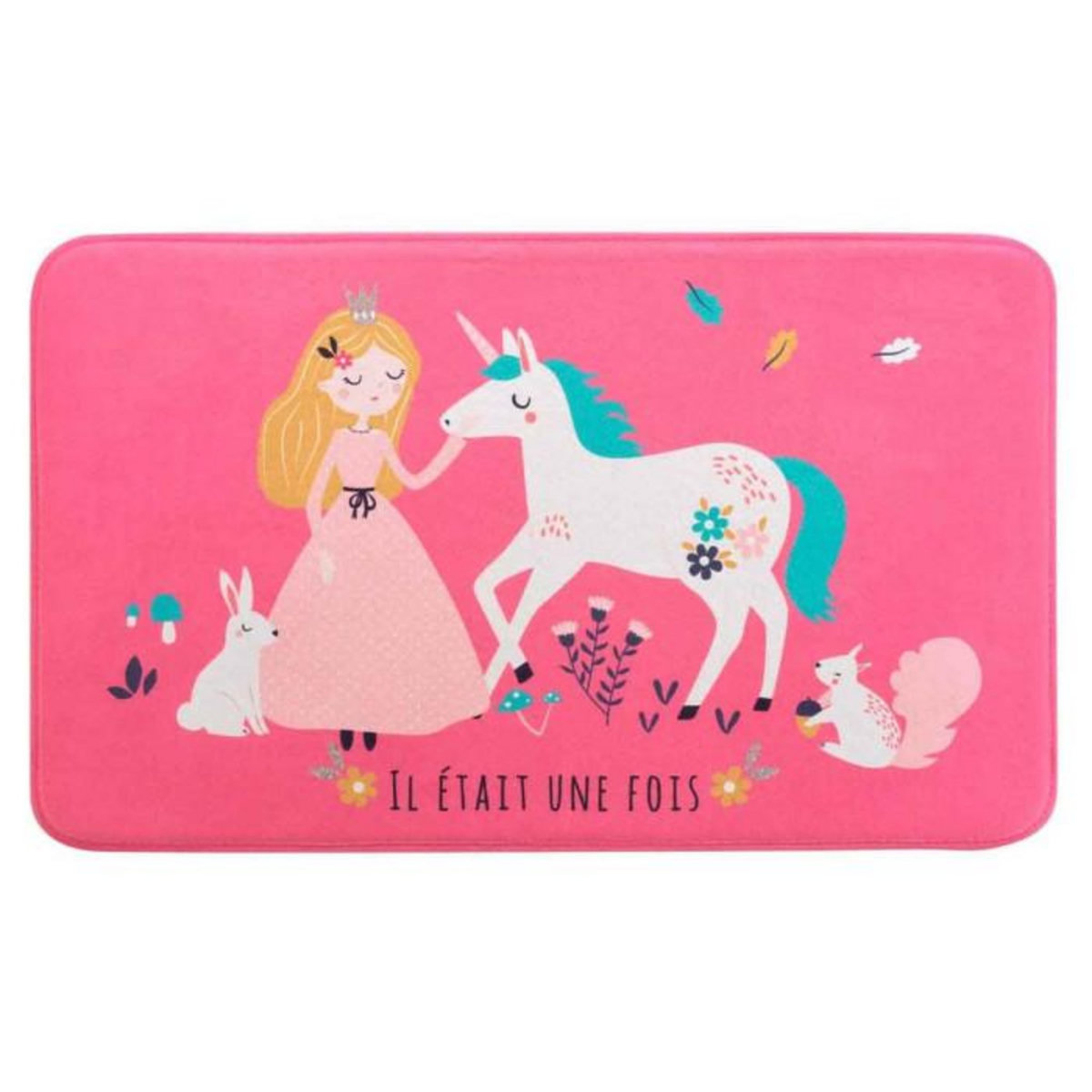 Paris Prix Tapis Enfant  Princesse Licorne  45x75cm Rose