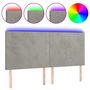 Voir la diapositive 2 : VIDAXL Tete de lit a LED Gris clair 160x5x118/128 cm Velours