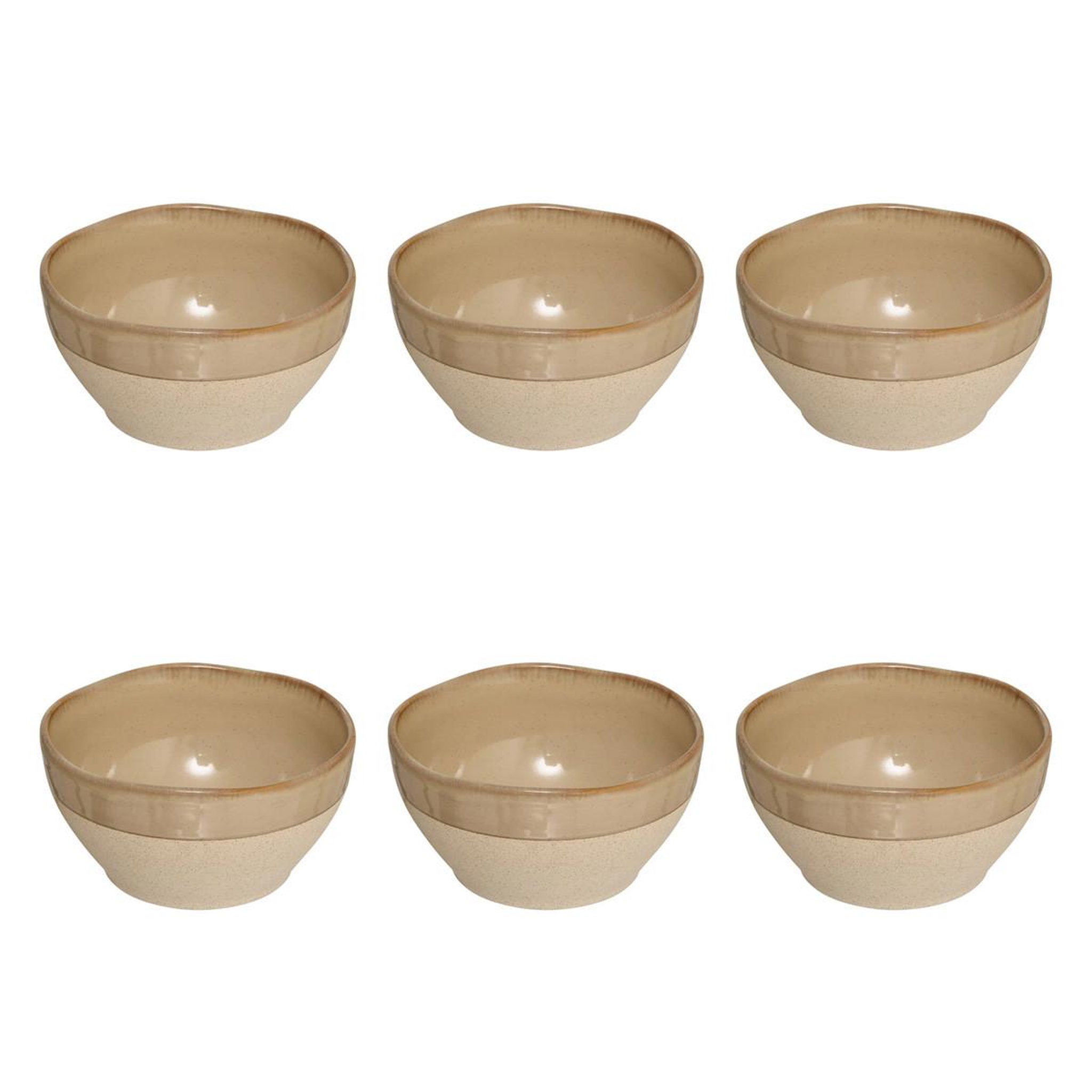 SECRET DE GOURMET Lot de 6 coupelles en faïence  kate  30cl beige
