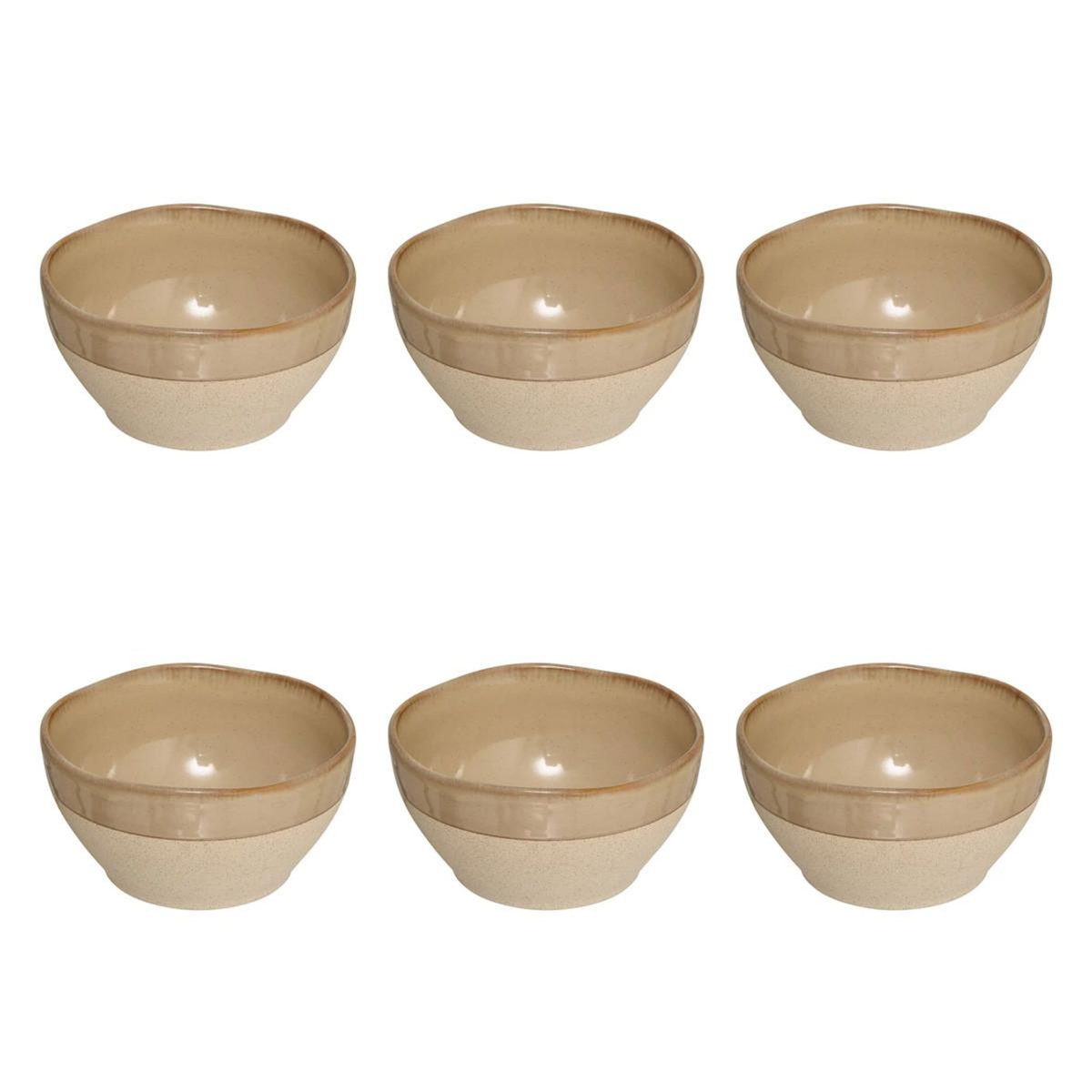 SECRET DE GOURMET Lot de 6 Coupelles en Faïence  Kate  30cl Beige