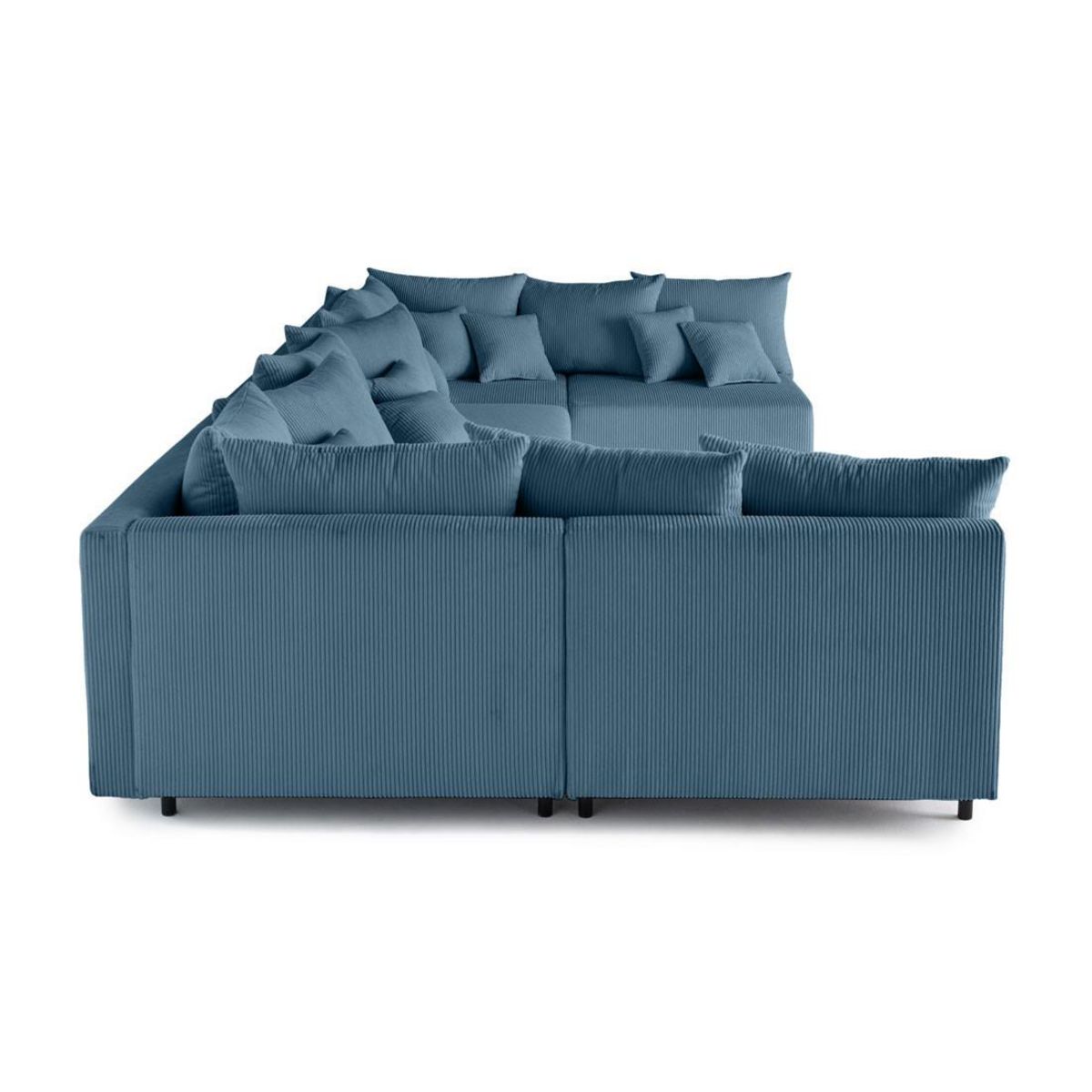 LISA DESIGN Edinburg - canapé modulable panoramique 6 places - en velours côtelé