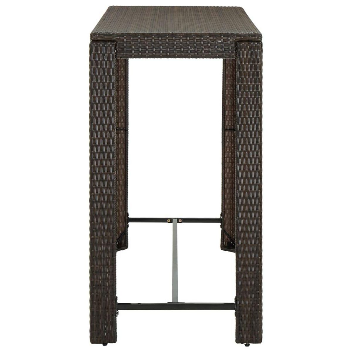 VIDAXL Table de bar de jardin Marron 140,5x60,5x110,5cm Resine tressee
