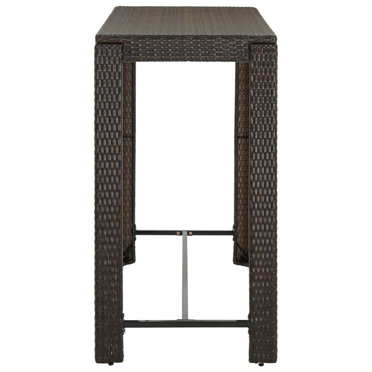 VIDAXL Table de bar de jardin Marron 140,5x60,5x110,5cm Resine tressee