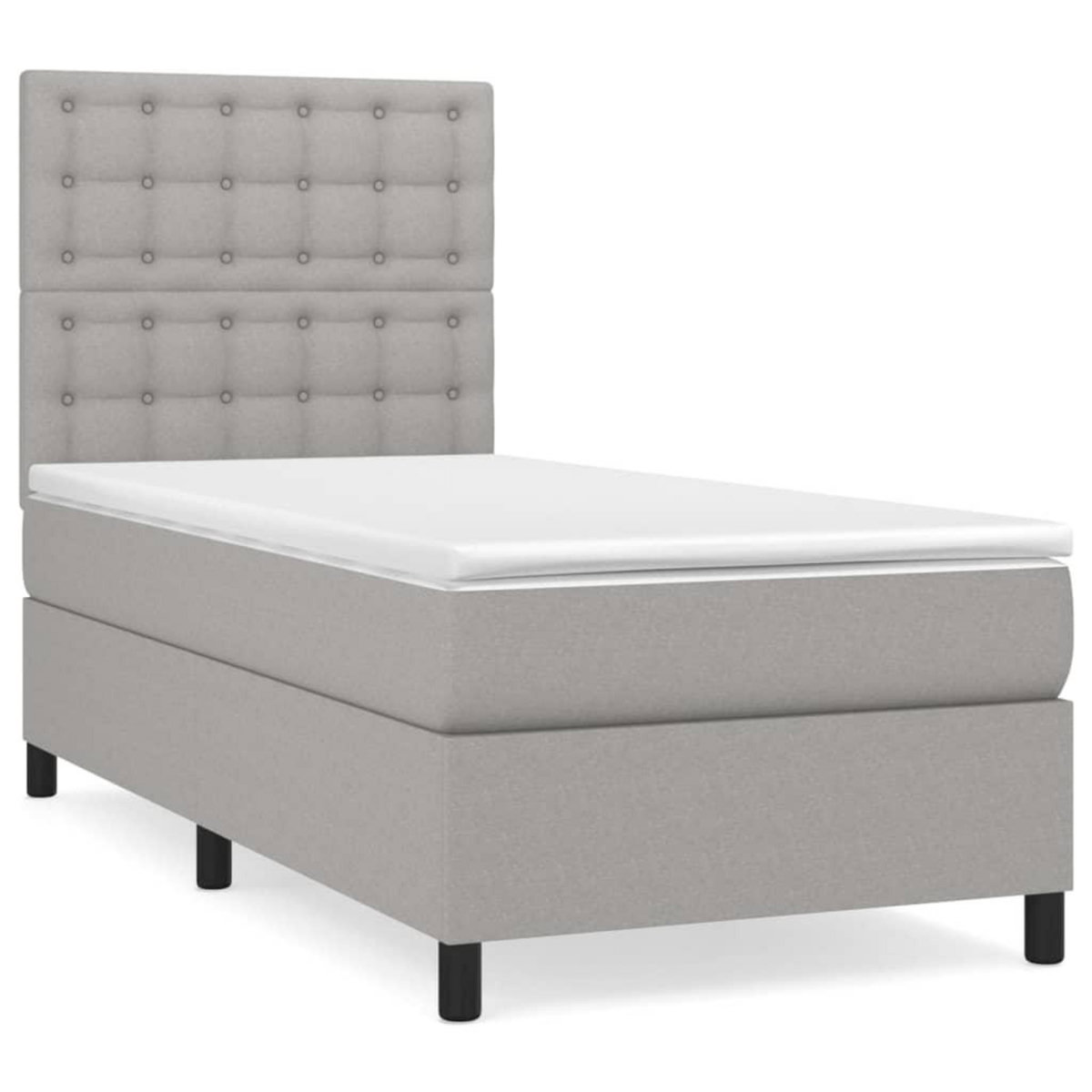 VIDAXL Sommier a lattes de lit avec matelas Gris clair 80x200 cm Tissu