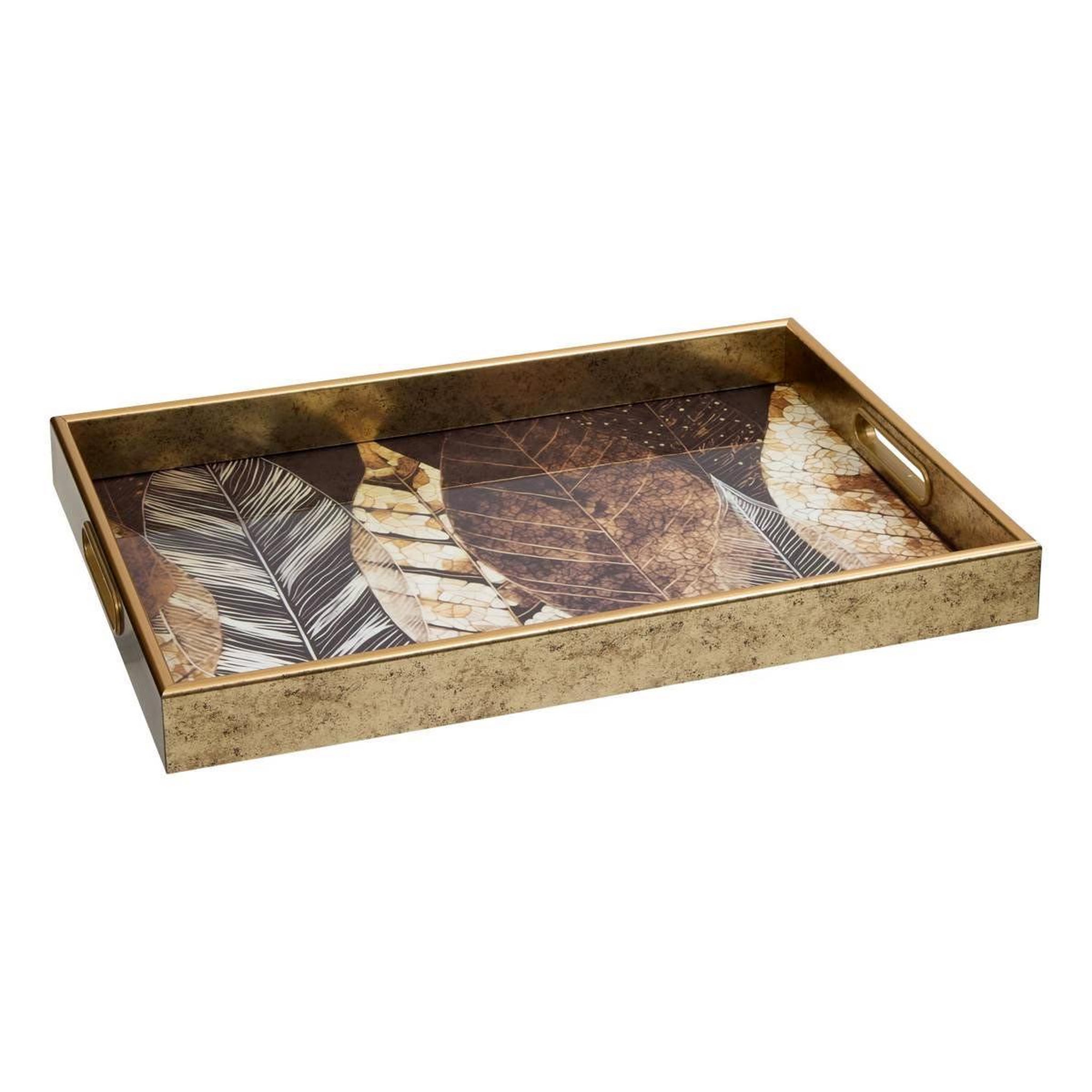 ATMOSPHERA Plateau de service déco  calvi  44cm marron