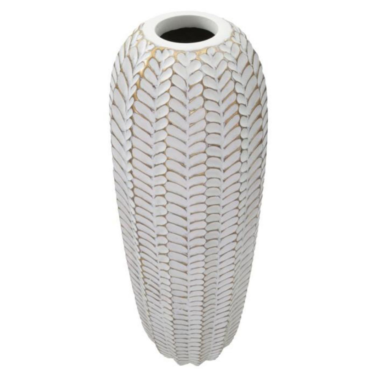 Paris Prix Vase Déco en Résine  Leaf  67cm Blanc
