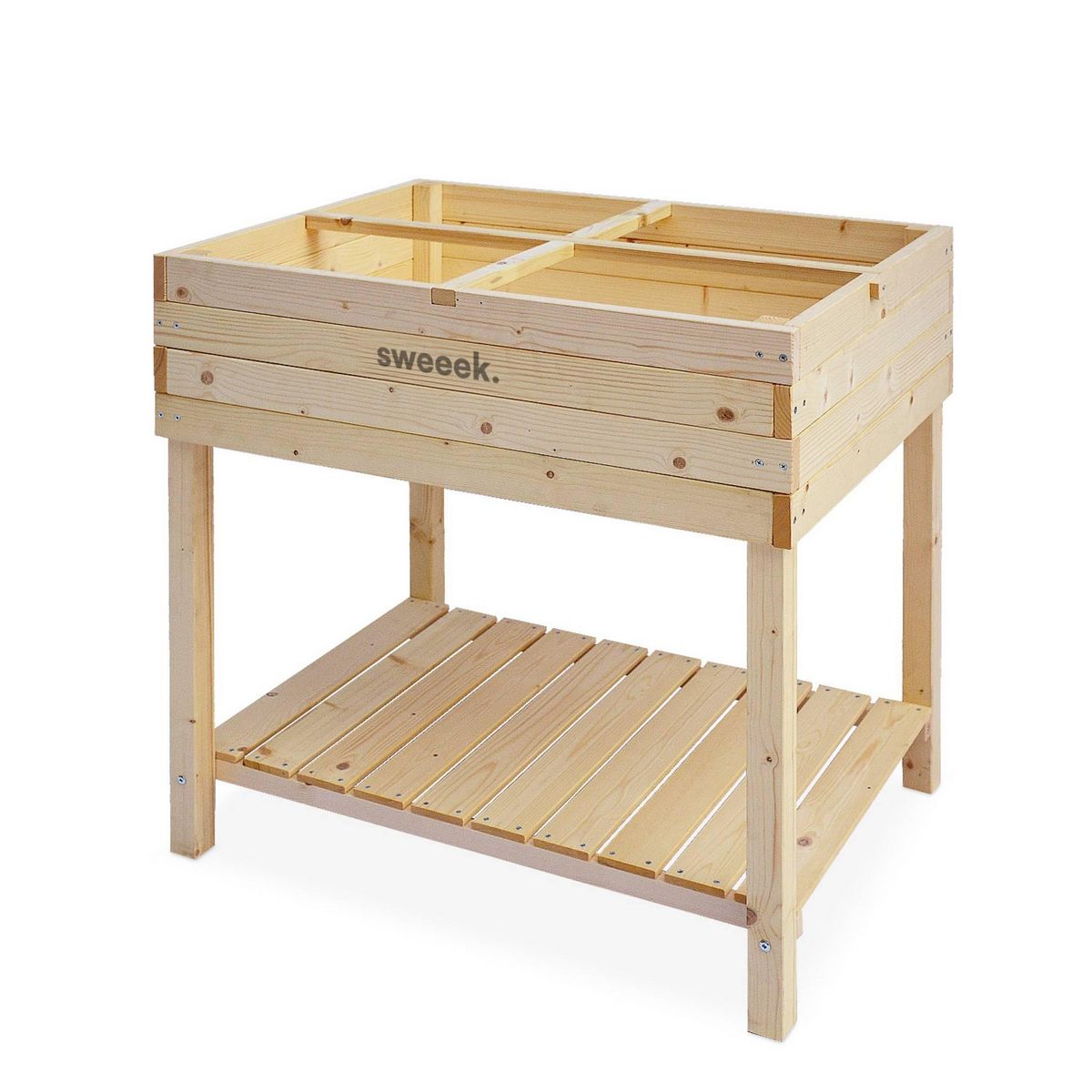 SWEEEK Carré potager sur pieds 80x60.  Anémone -  potager en épicéa finlandais