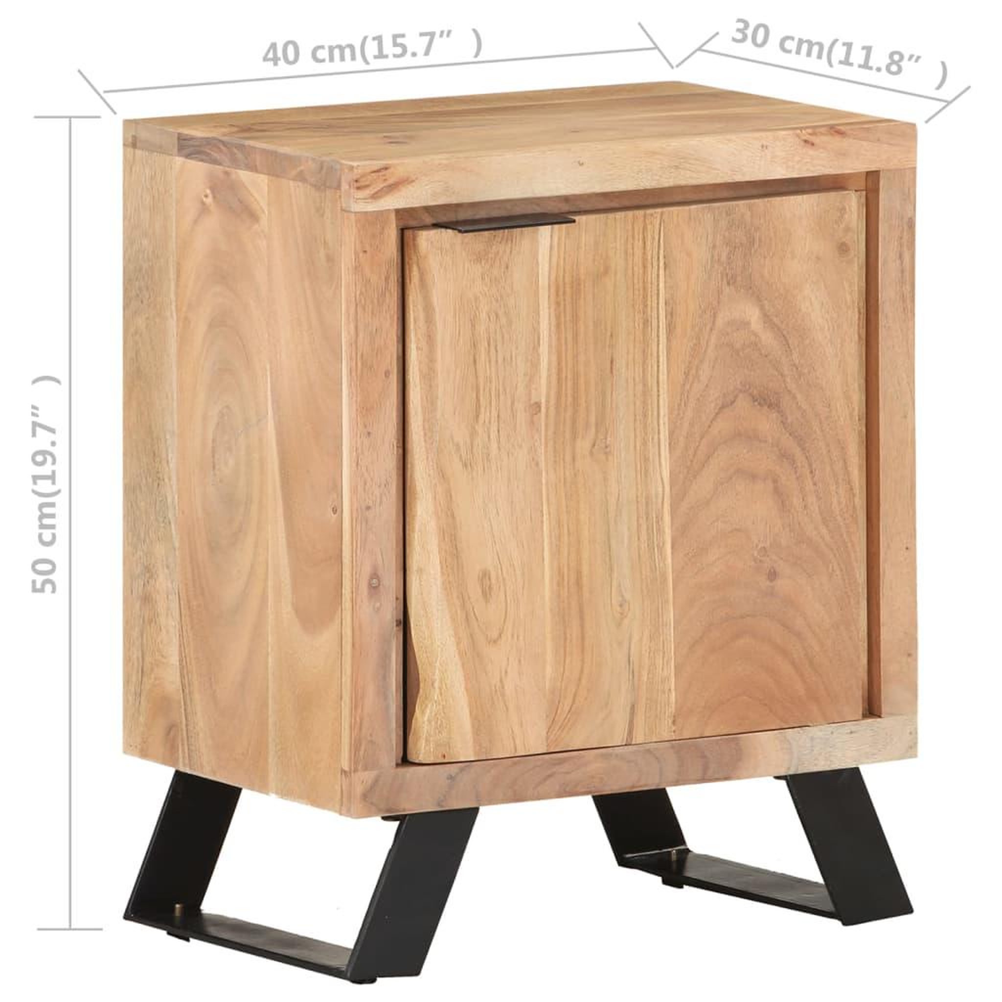 Voir la diapositive 6 : VIDAXL Table de chevet 40x30x50 cm bois d'acacia avec bord naturel