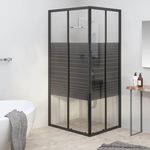 VIDAXL Cabine de douche a rayures ESG 80x70x180 cm Noir