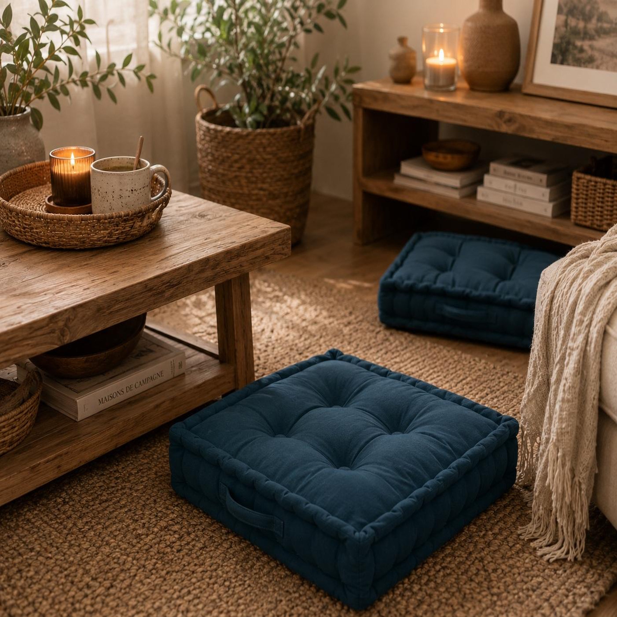 Voir la diapositive 2 : Eden Coussin de sol horizon design et moderne