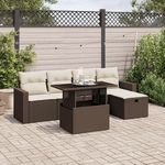 VIDAXL Salon de jardin avec coussins 6 pcs marron resine tressee