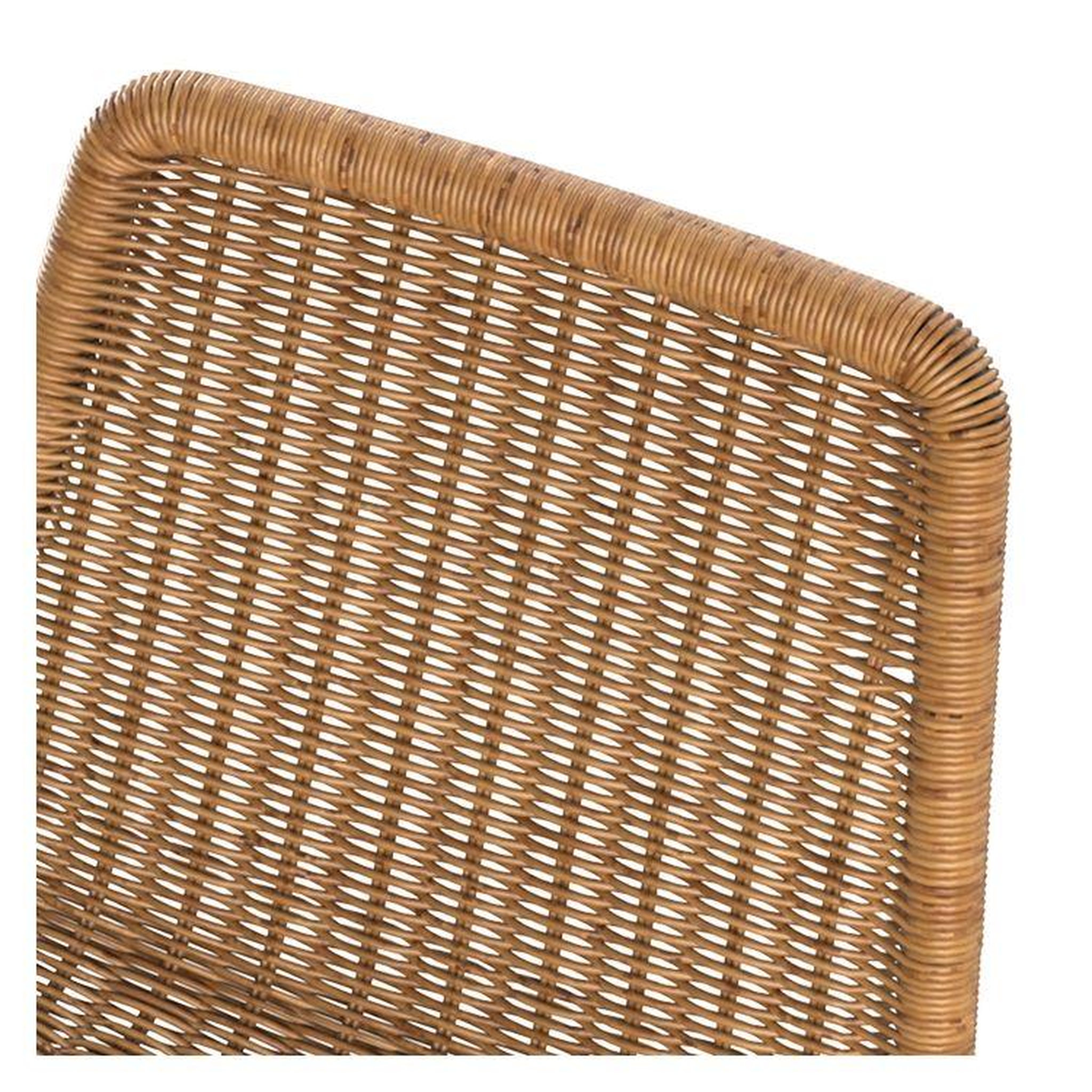 Voir la diapositive 3 : MAISON PAVANE Lot de 2 chaises de bar 76 cm en résine tressée marron-mandya