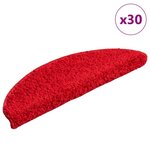 VIDAXL Tapis d'escalier 30 pcs rouge 56x17x3 cm