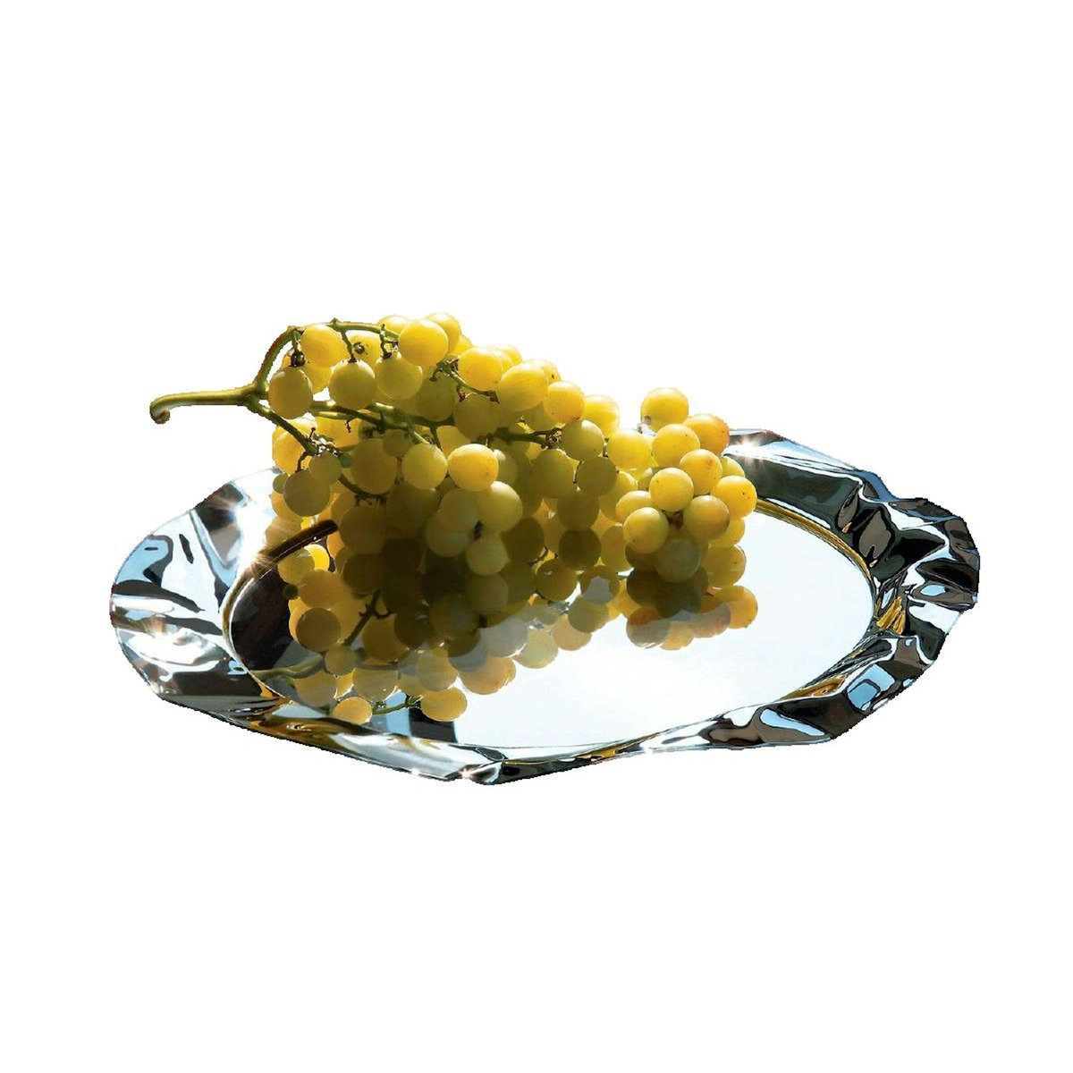 ALESSI Plateau Alessi Foix en acier inoxydable 18/10 argenté