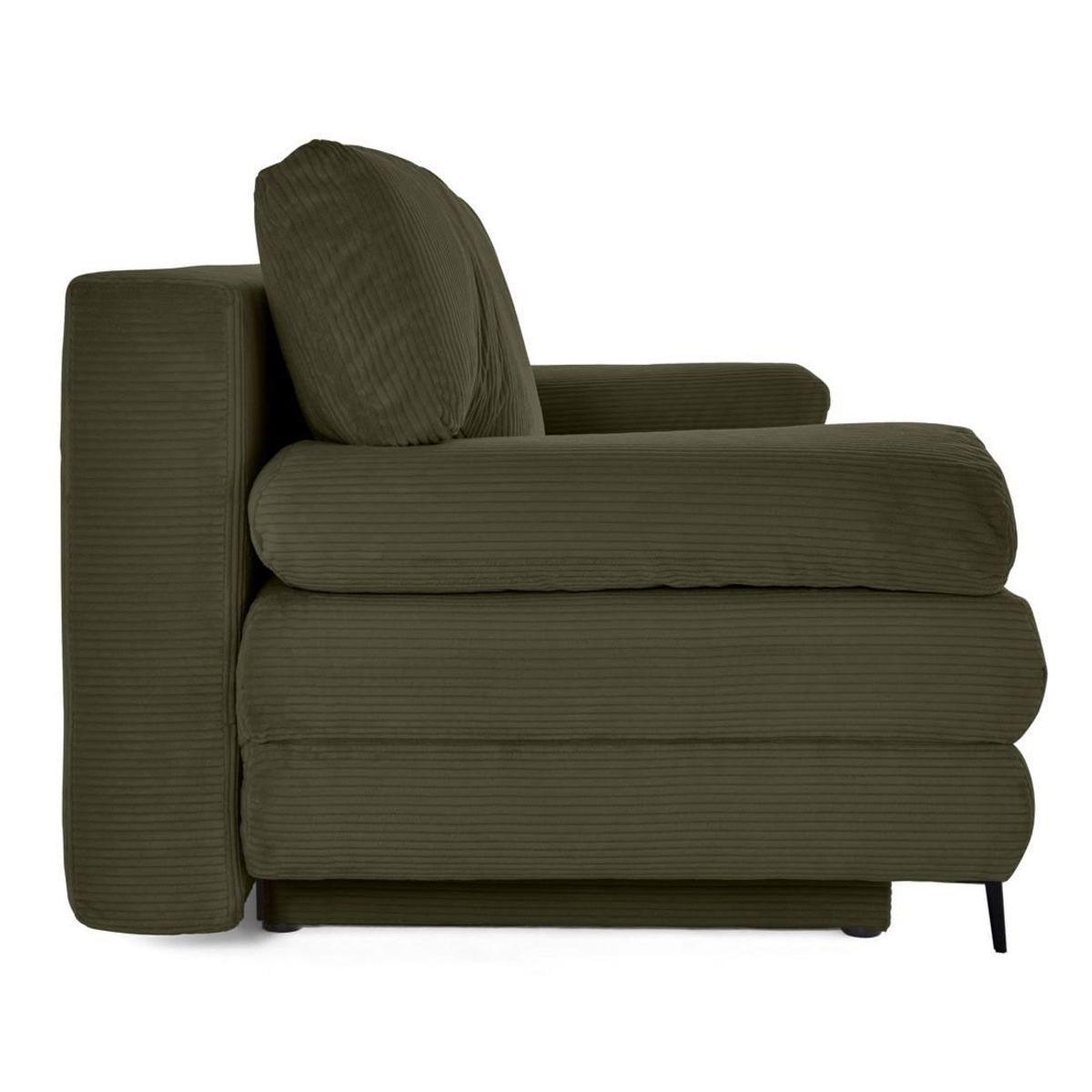 BEST MOBILIER Elton - canapé 3 places convertible avec coffre en velours côtelé