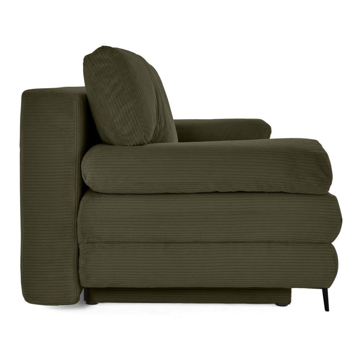 BEST MOBILIER Elton - canapé 3 places convertible avec coffre en velours côtelé