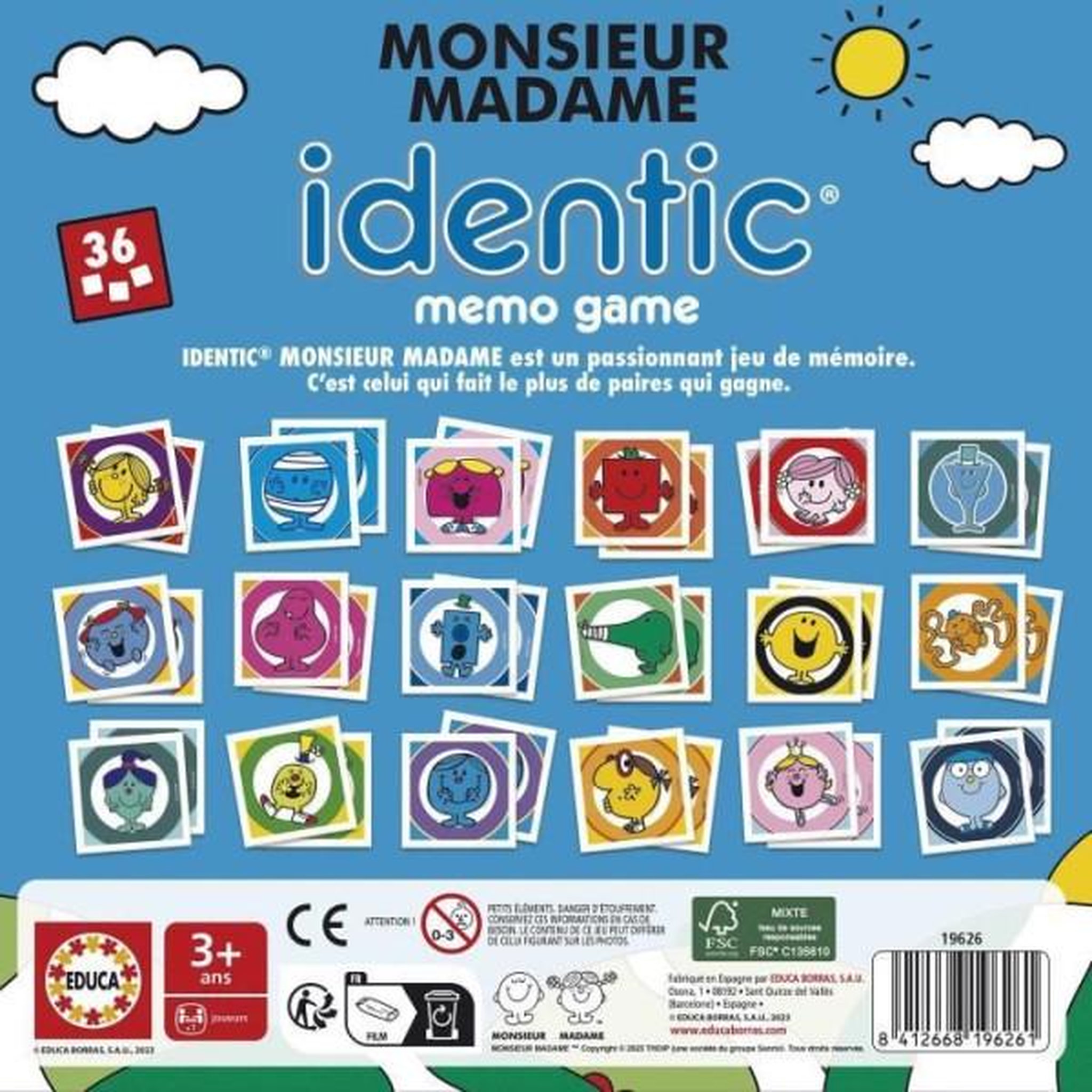 Voir la diapositive 3 : EDUCA Identic memo Monsieur Madame