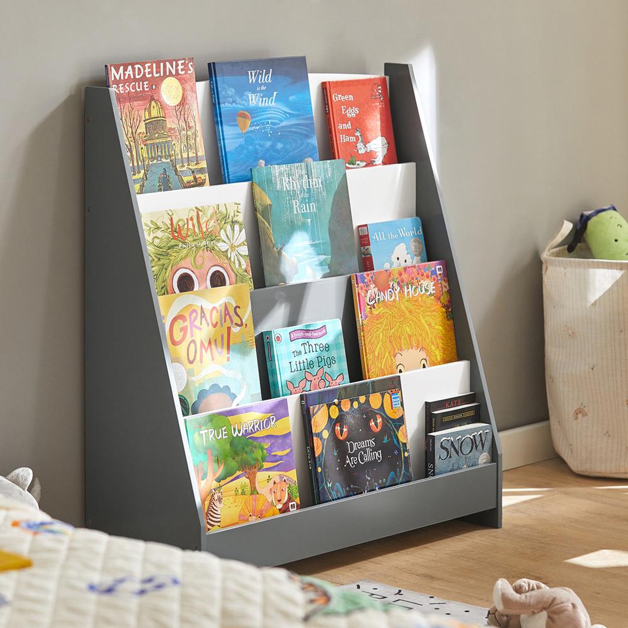 Voir la diapositive 2 : SOBUY SoBuy - Bibliothèque Enfant à 4 étagères - Nordique - KMB32