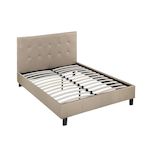 Habitat et Jardin Lit double en pvc  Julia  - 140 x 190 cm - Taupe