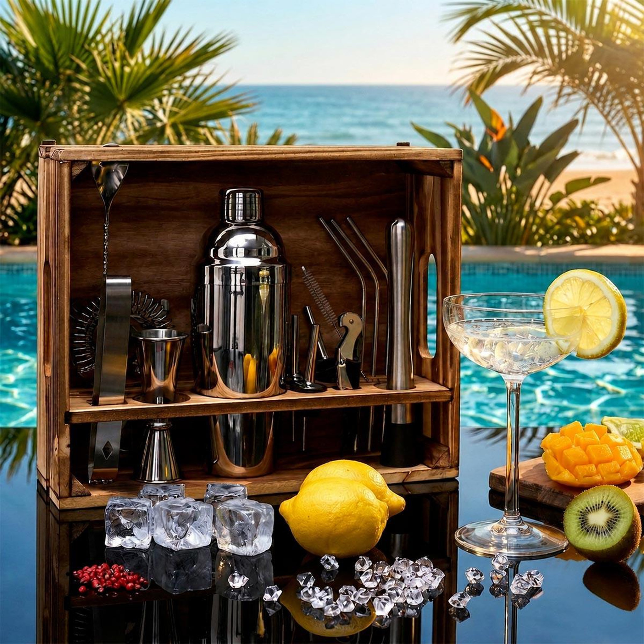 Voir la diapositive 3 : COOK CONCEPT Set à cocktail  15 pièces  27cm argent