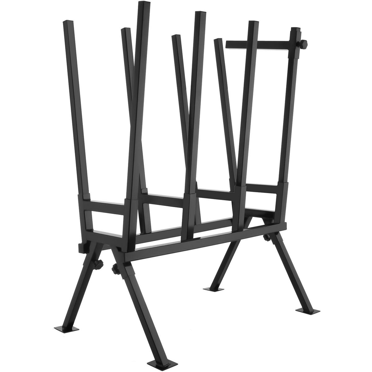 tectake Chevalet de sciage tréteau de sciage en acier lâqué noir