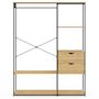 Voir la diapositive 3 : ID MARKET Dressing penderie avec étagères et 2 tiroirs L. 130 cm DETROIT design industriel