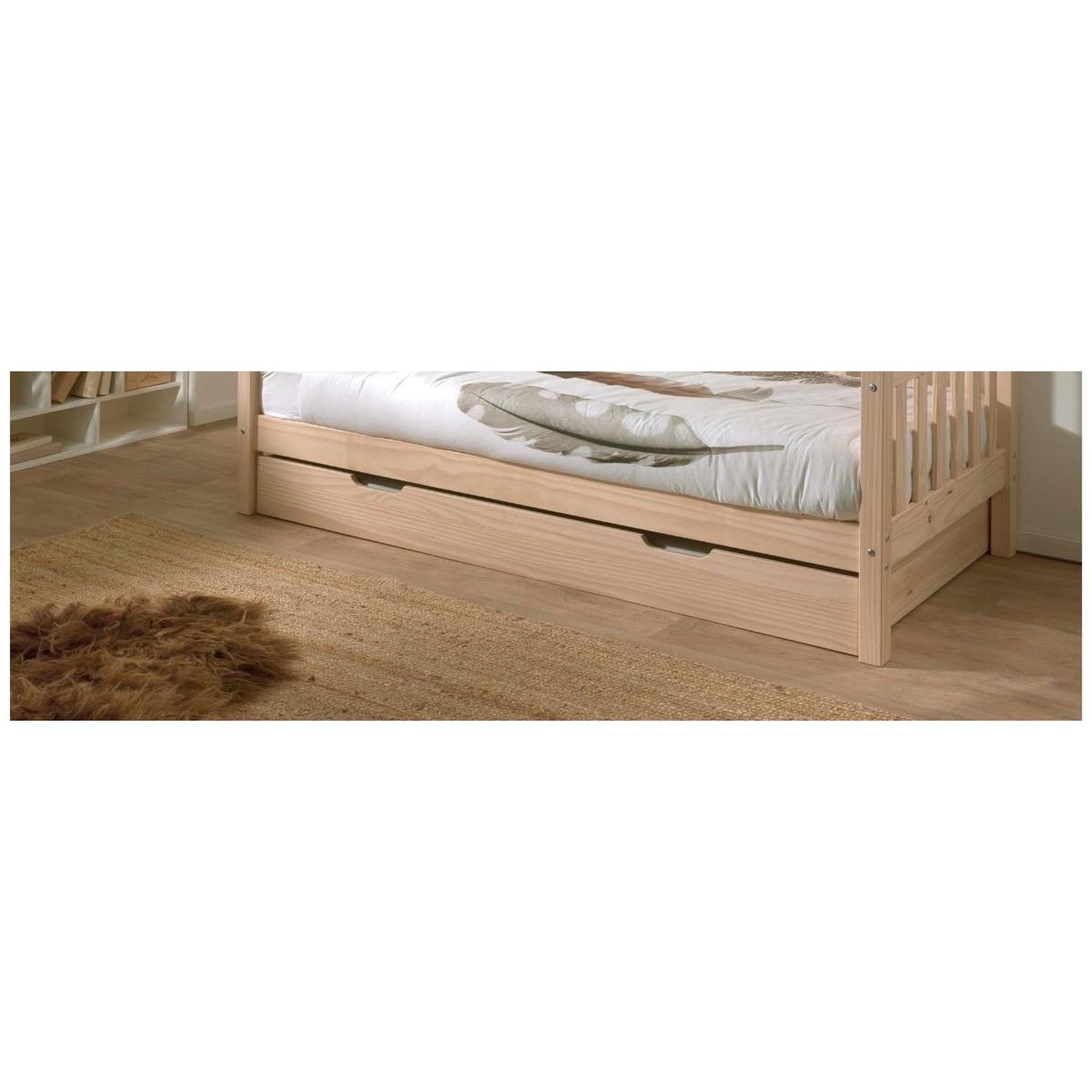 Voir la diapositive 5 : Paris Prix Pack - lit capitaine enfant & tiroir  fritz  90x200cm naturel