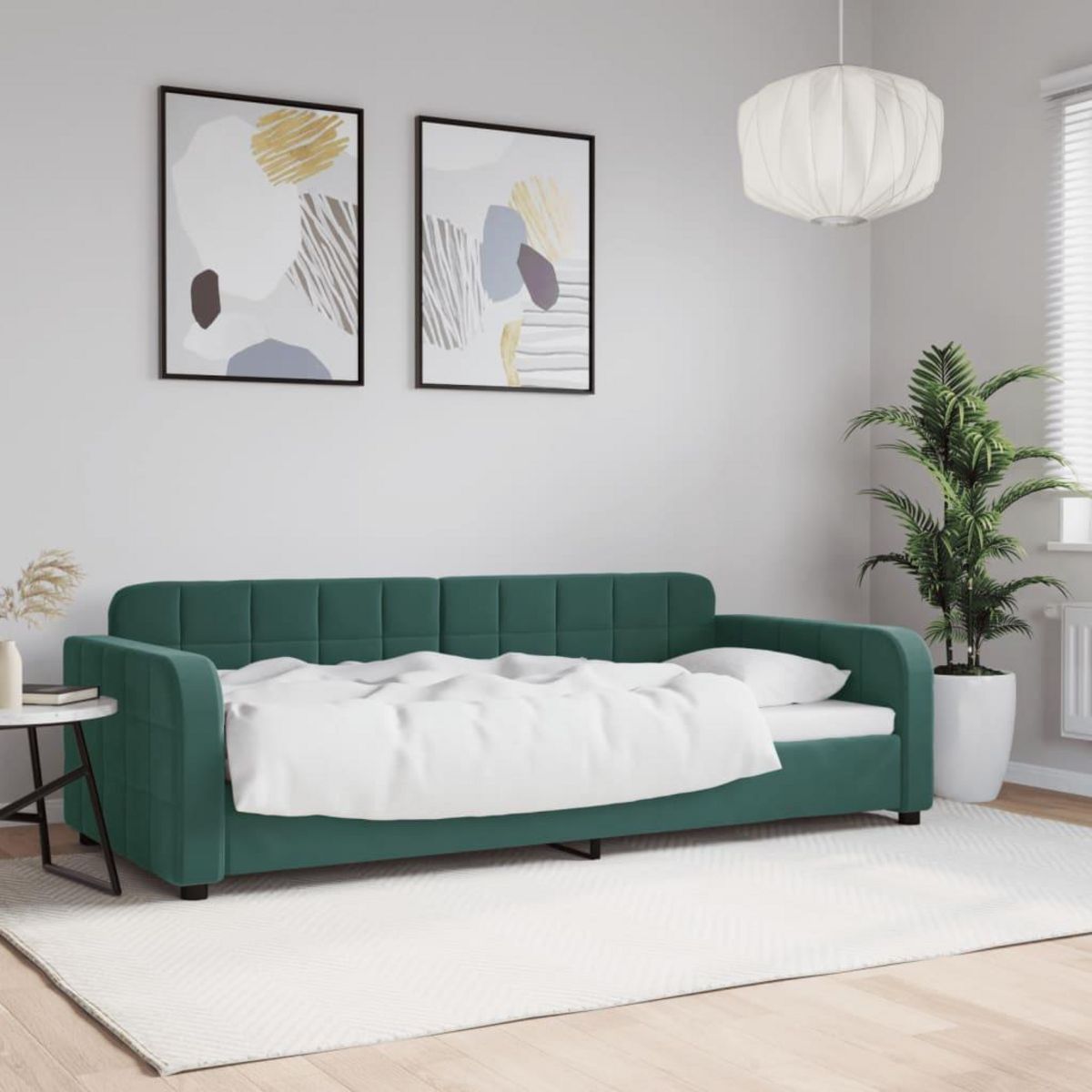 VIDAXL Lit de repos sans matelas vert fonce 90x200 cm velours