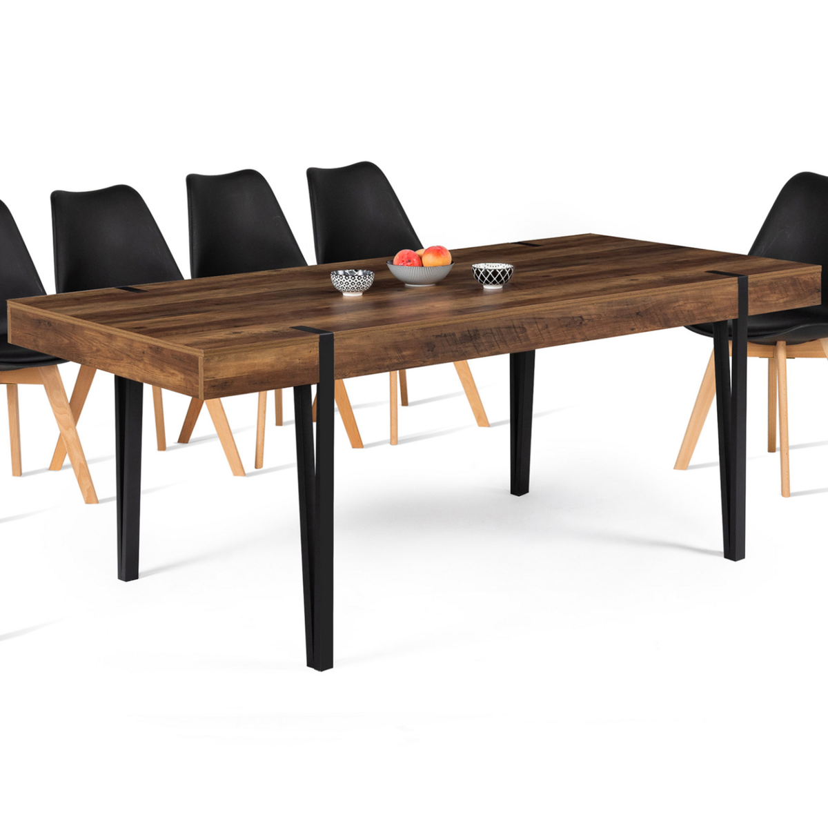 ID MARKET Table à manger rectangle AUSTRIA 10 personnes bois pied épingle 200 cm
