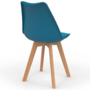 Voir la diapositive 4 : ID MARKET Lot de 4 chaises scandinaves SARA bleu canard pour salle à manger