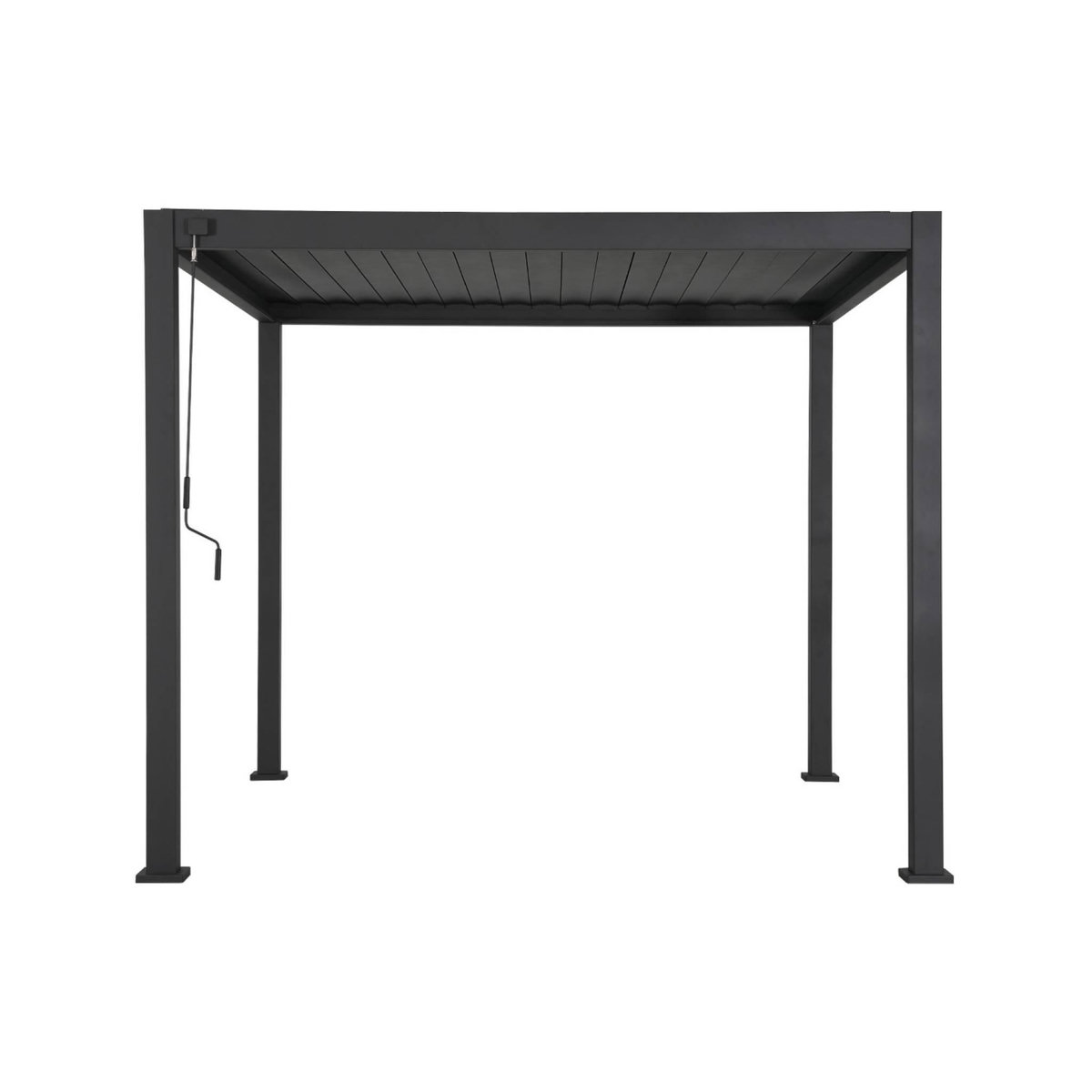 SWEEEK Pergola bioclimatique aluminium 3x3m V2 + 3 persiennes 100 cm Triomphe