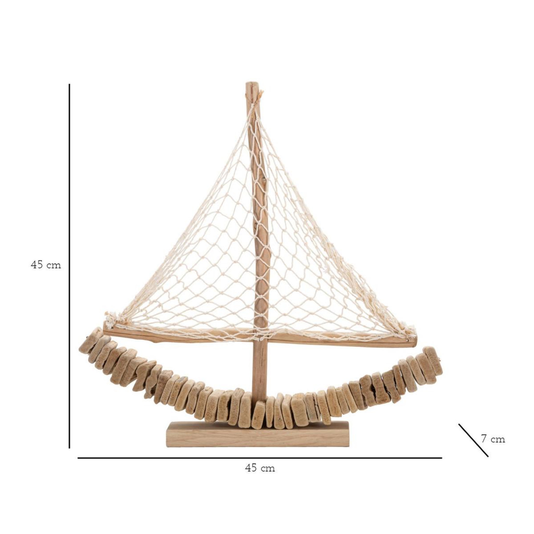 Voir la diapositive 6 : Paris Prix Bateau voilier déco en bois  tanoak  45cm naturel
