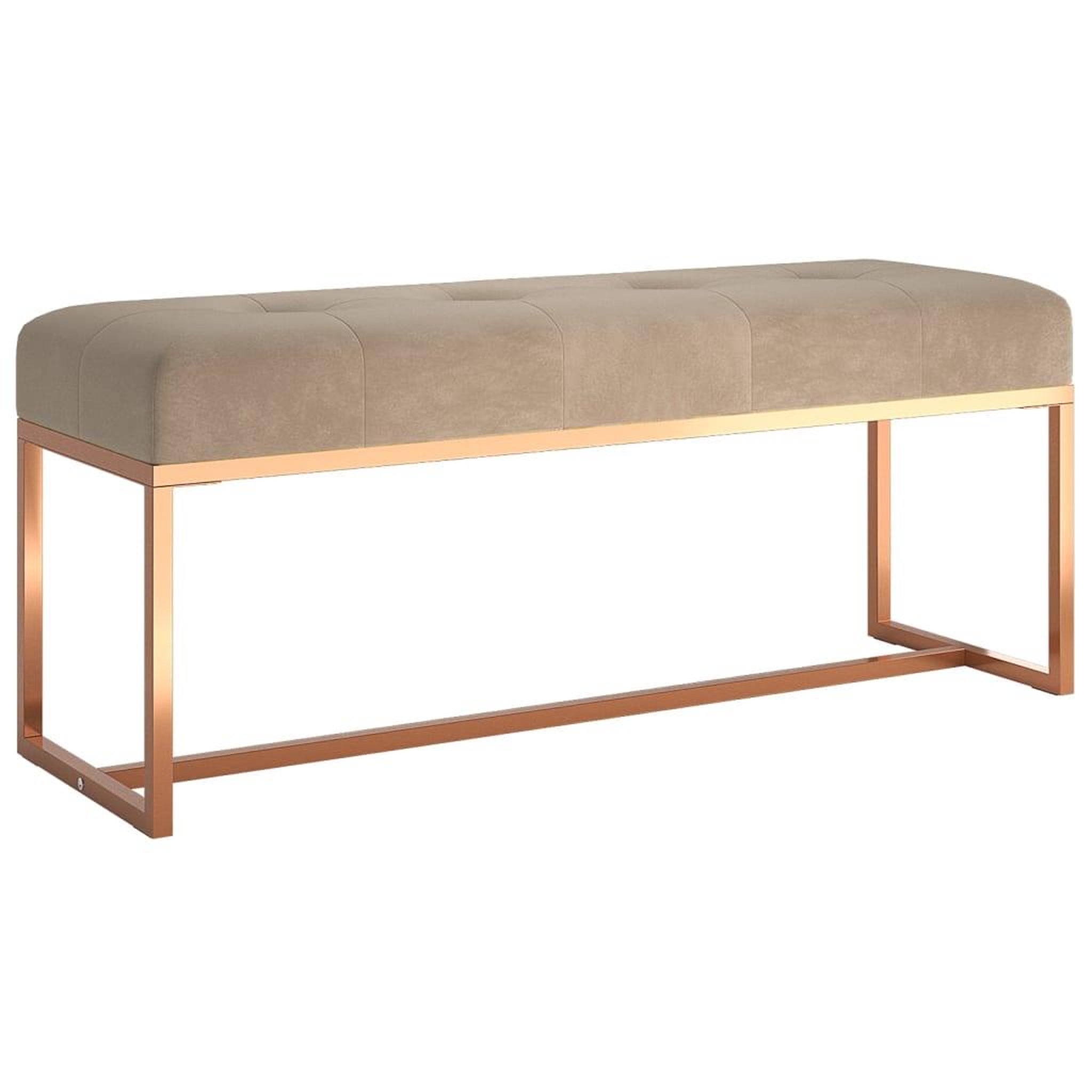 Voir la diapositive 2 : VIDAXL Banc Beige 110x36x45 cm Velours