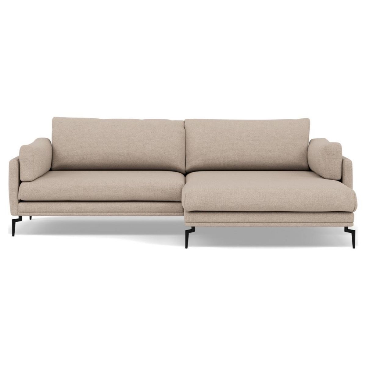 LISA DESIGN Carlos - canapé d'angle droit 4 places ultra moelleux en tissu texturé