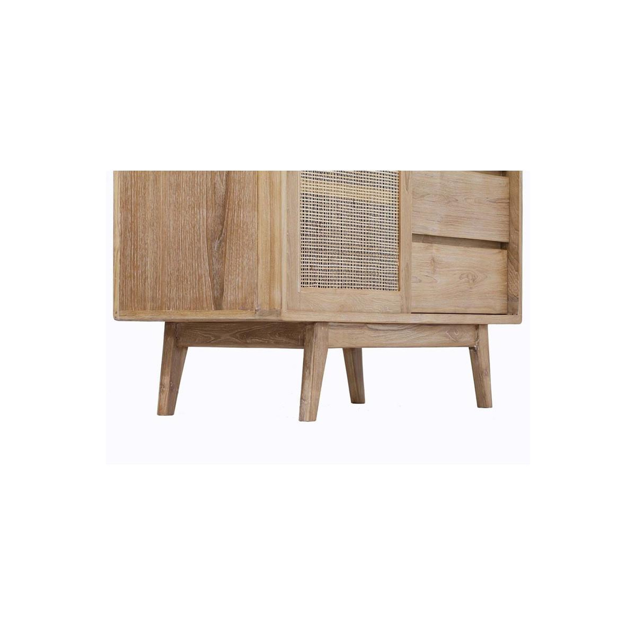 Voir la diapositive 5 : Paris Prix Buffet 1 porte & 3 tiroirs en teck  archi  120cm naturel