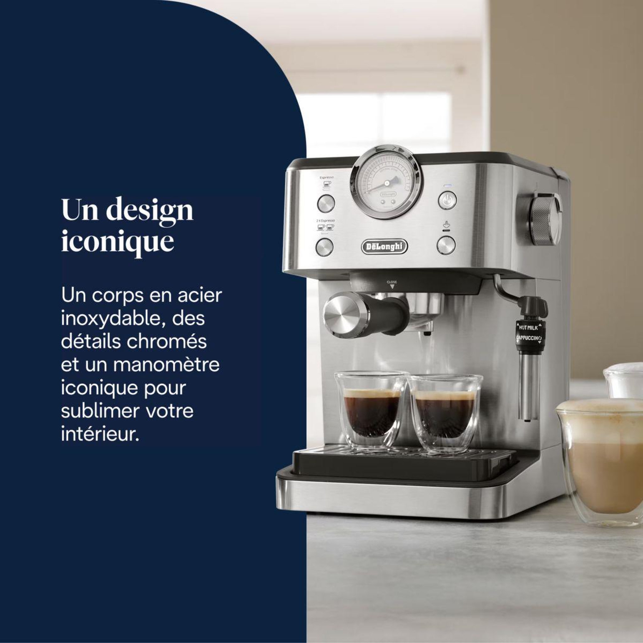 Voir la diapositive 3 : DELONGHI Machine à expresso linea classic em450.m argent