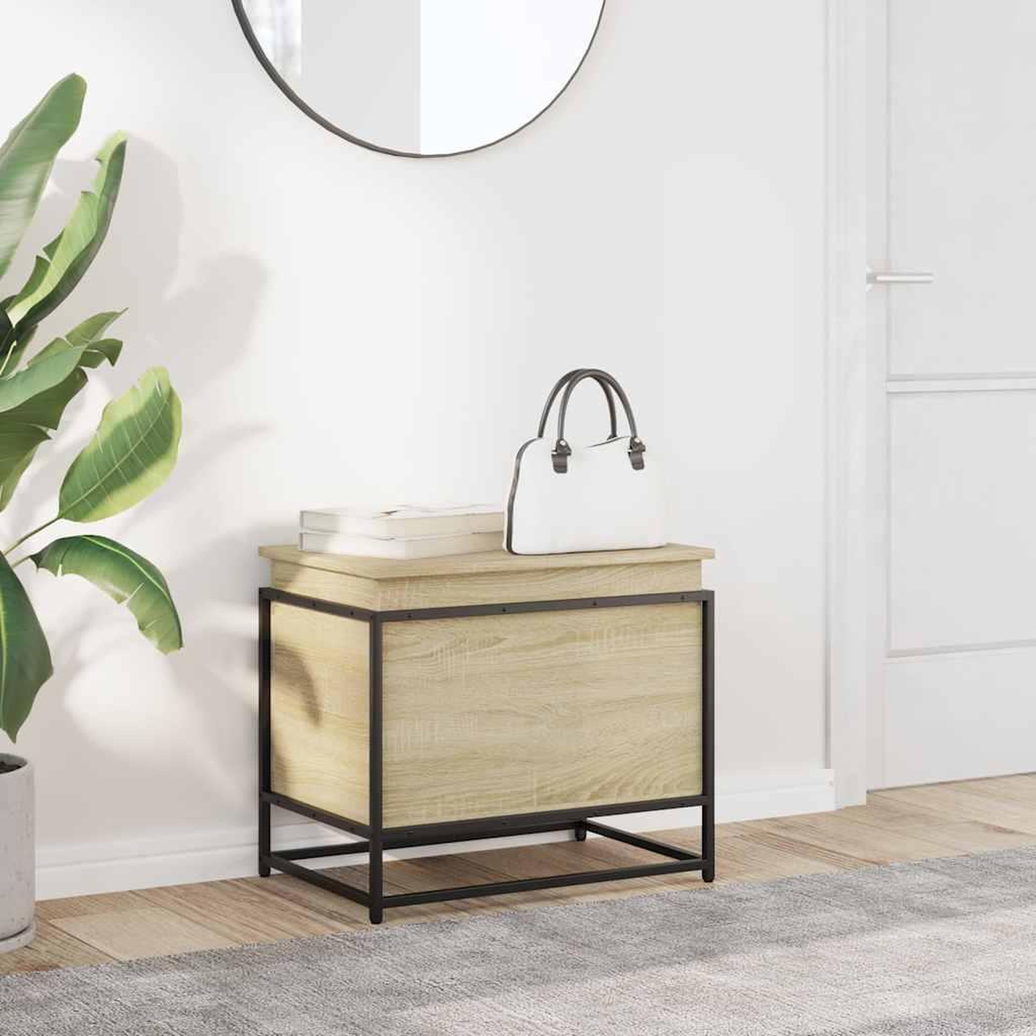 Voir la diapositive 3 : VIDAXL Boîte de rangement avec couvercle chene sonoma bois ingenierie