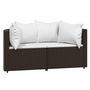 Voir la diapositive 2 : VIDAXL Canapes d'angle de jardin et coussins2pcs marron resine tressee