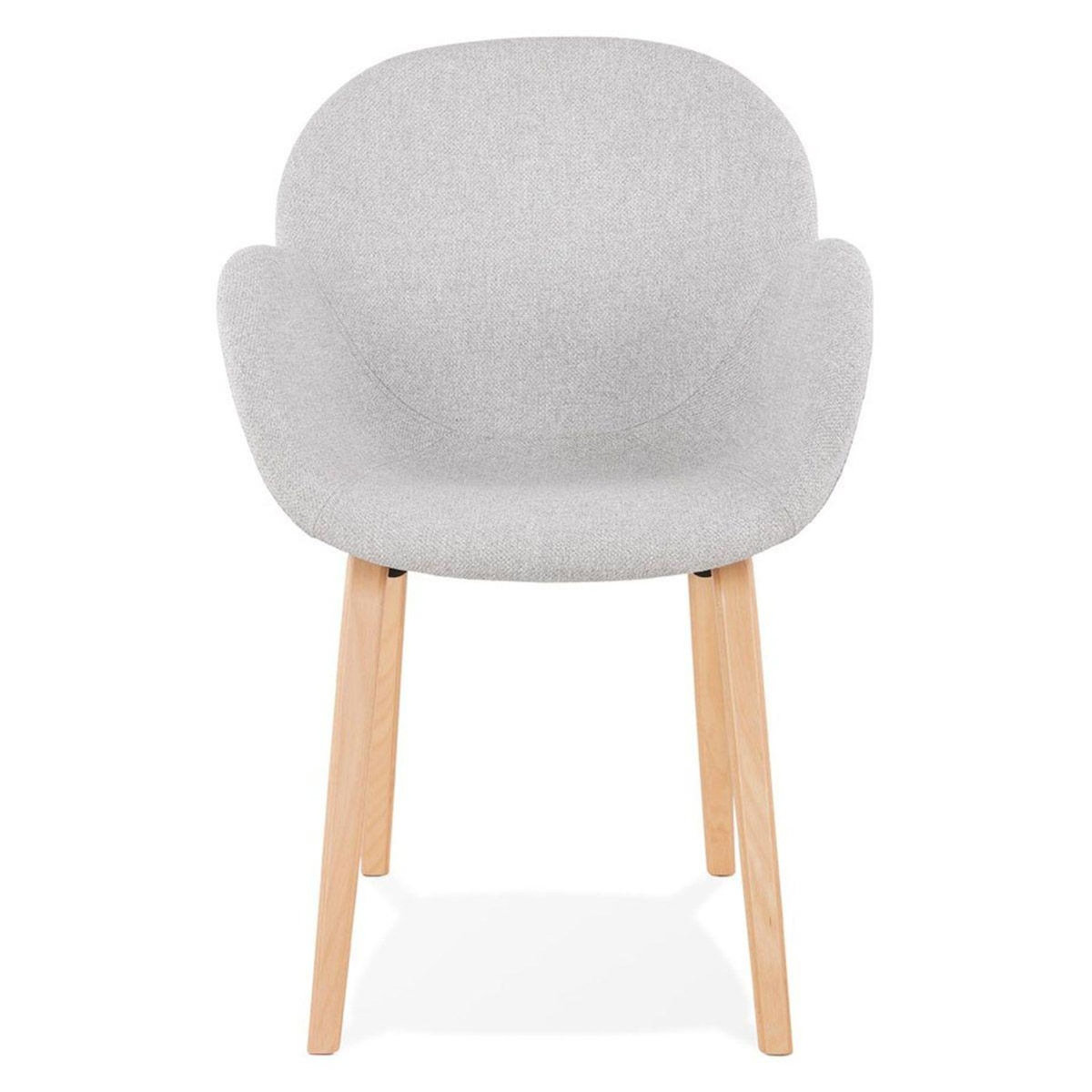 Paris Prix Chaise Design en Tissu  Fiano  88cm Gris & Naturel